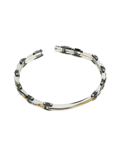 Bracciale Uomo Boccadamo Nero e Giallo – ABR735A | Acciaio 316L Anallergico