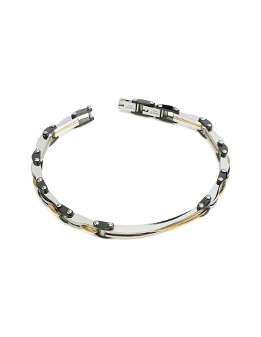Bracciale Uomo Boccadamo Nero e Giallo – ABR735A | Acciaio 316L Anallergico