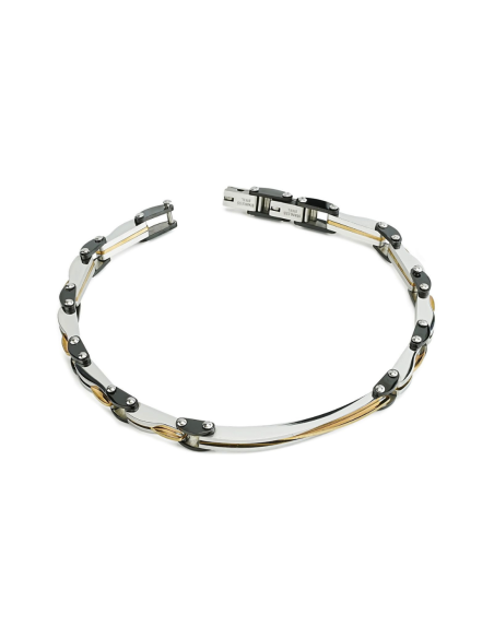 Bracciale Uomo Boccadamo Nero e Giallo – ABR735A | Acciaio 316L Anallergico
