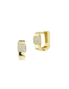 Orecchini Donna Quadrati Pavè placcati Oro Giallo in bronzo | Gioielleria Usai