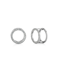 Orecchini Donna Cerchio Vuoto con Strass in acciaio oro giallo o rodio | Gioielleria Usai