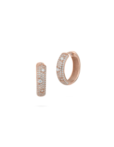 Orecchini cerchio oro rosa con pavé zirconi – OR878RS | Eleganza luminosa