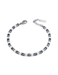 Bracciale Uomo Onice e Perle Sintetiche in Acciaio – Collezione MAN
