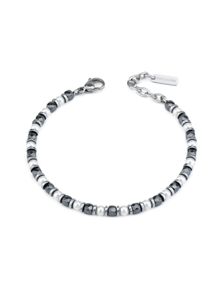 Bracciale Uomo Onice e Perle Sintetiche in Acciaio – Collezione MAN