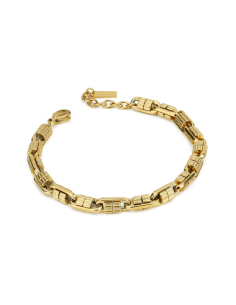 Bracciale uomo in acciaio placcato oro giallo maglia capsula – Collezione MAN