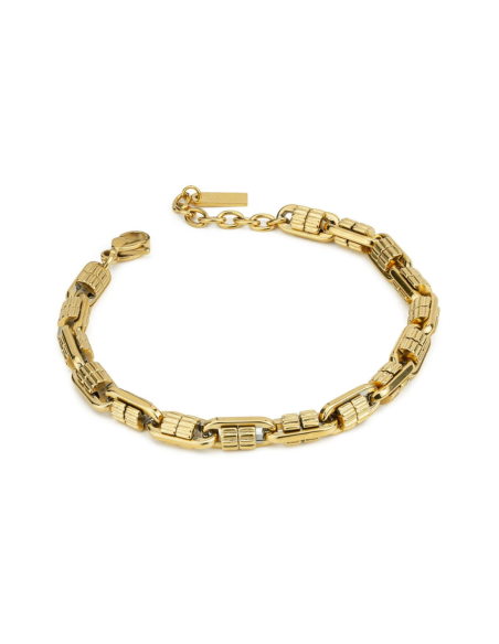 Bracciale uomo in acciaio placcato oro giallo maglia capsula – Collezione MAN