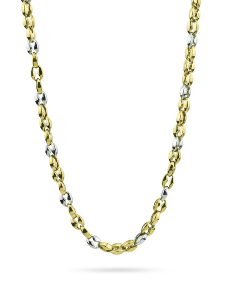 Collana uomo maglia marina bicolore in acciaio – Collezione MAN