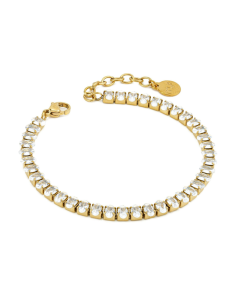 Bracciale tennis con cristalli ovali – Acciaio rodiato o placcato oro giallo | Scintille