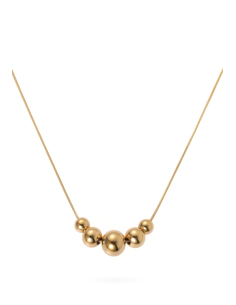 Collana con 5 Boules in acciaio  – Elegante girocollo luminoso | Gioielleria Usai