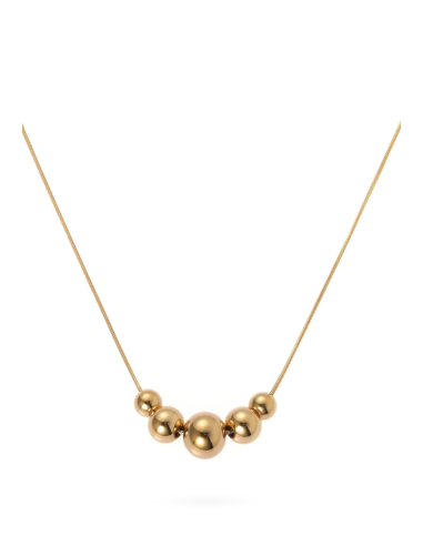 Collana con 5 Boules in acciaio  – Elegante girocollo luminoso | Gioielleria Usai