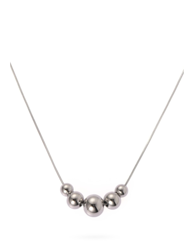 Collana con 5 Boules in acciaio  – Elegante girocollo luminoso | Gioielleria Usai