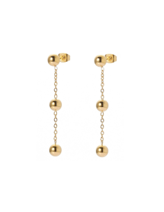 Orecchini pendenti tre boules acciaio – Eleganza Collezione Sbarazzina | Gioielleria Usai