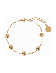 Bracciale collezione Sbarazzina 5 Boules placcato Oro/Rodiato. Eleganza Essenziale