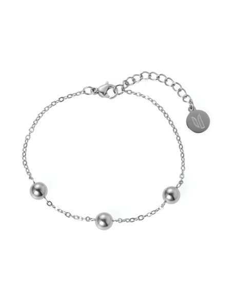 Bracciale donna con 3 boules in acciaio – placcato oro o rodiato | Collezione SBARAZZINA