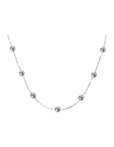 Collana Donna con 7 Boules in Acciaio placcato Oro Giallo o Rodiato | SBARAZZINA