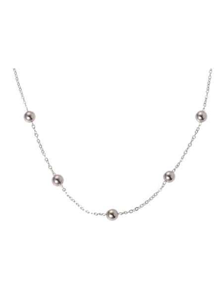Collana Donna con Cinque Boules in acciaio | Collezione Sbarazzina.