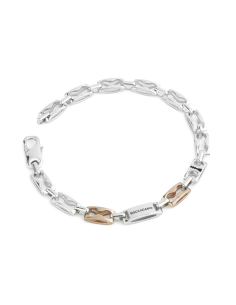 Bracciale Uomo in Argento con Firma Boccadamo e Dettagli Oro Rosa – Man Collection