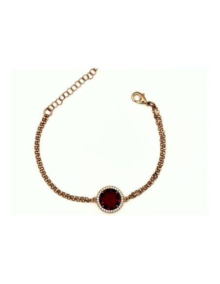 Bracciale oro rosa con cristallo rosso tormalina XBR953RS – Online