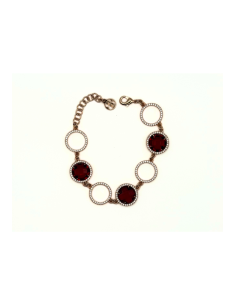 Bracciale oro rosa con cristallo rosso tormalina e zirconi | Collezione Sharada