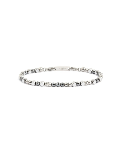 Bracciale in acciaio, 2BR0079 in ematite e acciaio regolabile - Collezione Sparkles
