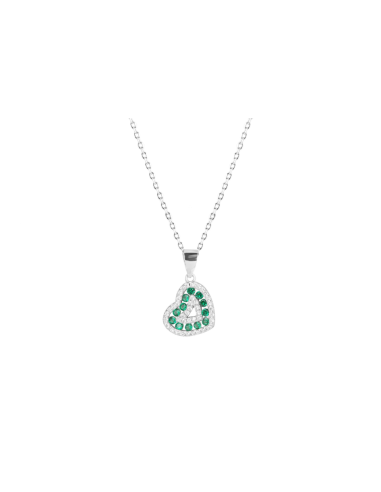 Collana Cuore Bianco e Verde in Argento 925 – Acquista online