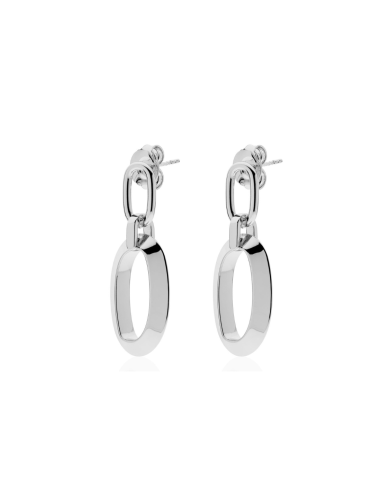 Orecchini Donna Unoaerre Catena Ovale  in bronzo con finitura argento - Acquista online