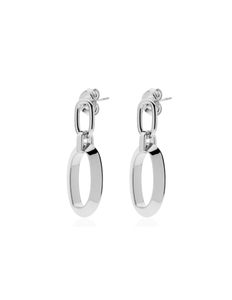 Orecchini Donna Unoaerre Catena Ovale  in bronzo con finitura argento - Acquista online