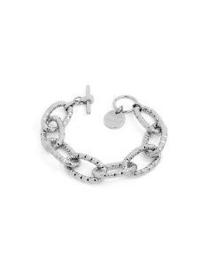 Bracciale Unoaerre Donna in Bronzo Argentato – Catena Forzatina Diamantata