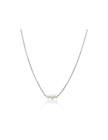 Collana Argento 925 con Tre Perle Vere Oriente – PCL6628