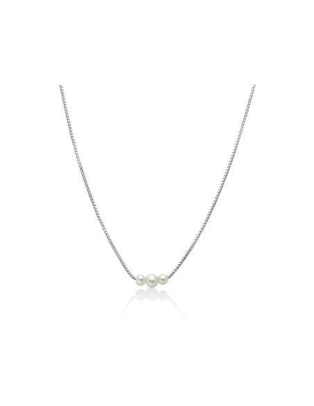 Collana Argento 925 con Tre Perle Vere Oriente – PCL6628