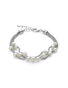 Bracciale Argento 925 Tre Fili con Perle Vere Oriente –  PBR3615