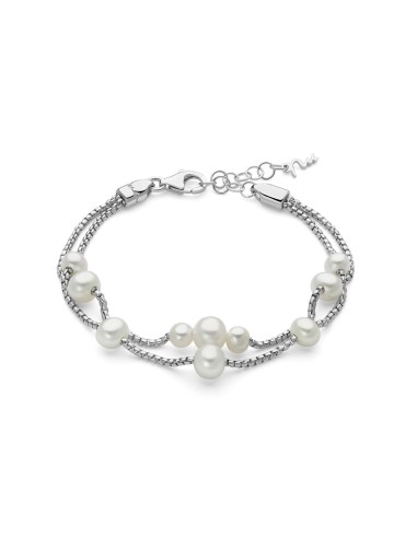 Bracciale Argento 925 Due Fili con Perle Vere Oriente – PBR3617