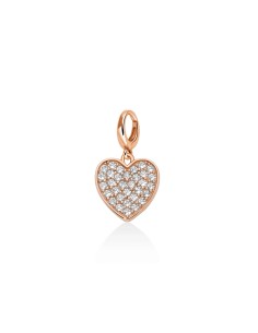 Charm Cuore Argento 925 Rosa con Topazi Naturali – PFD889R