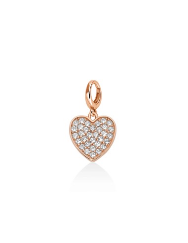 Charm Cuore Argento 925 Rosa con Topazi Naturali – PFD889R
