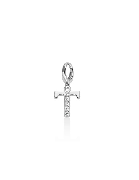 Charm Lettera T Argento 925 con Topazi Naturali – PFD888-T