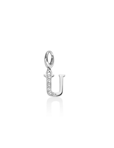 Charm Lettera U Argento 925 con Topazi Naturali – PFD888-U