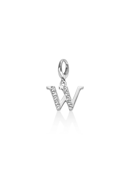 Charm Lettera W Argento 925 con Topazi Naturali – PFD888-W