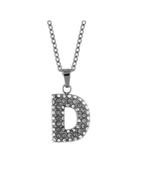 Collana Lettera Acciaio Argento o Dorata – CL. LETT D Magnolia