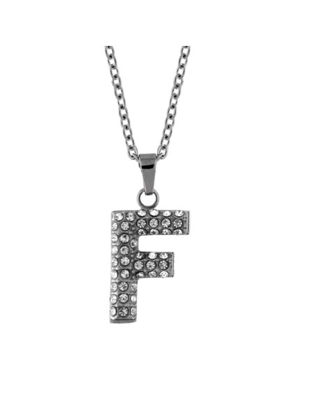 Collana Lettera Acciaio Argento o Dorata – CL.LETT F Magnolia