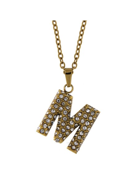 Collana Lettera Acciaio Argento o Dorata – CL.LETT M Magnolia