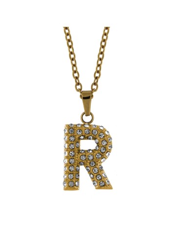 Collana Lettera Acciaio Argento o Dorata – CL.LETT R Magnolia