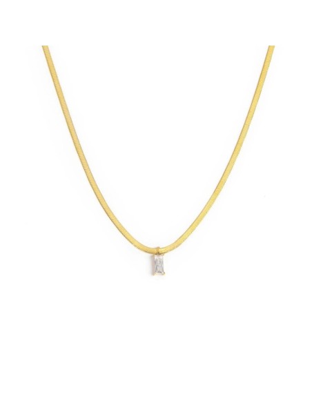 Collana Snake Zircone Baguette Marlù PVD Oro – 31CN0001G-W