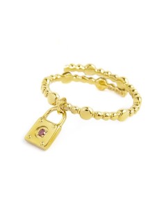 Anello Marlù Lucchetto con Cristallo Rosso in Acciaio – 18AN108G