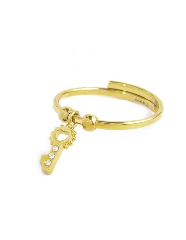 Anello Marlù Chiave con Cristalli in Acciaio – 18AN109G