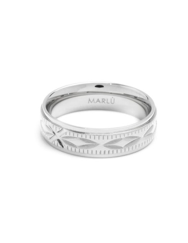 Anello Uomo Nodo Inciso Acciaio – Marlù
