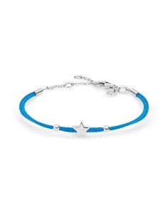 Bracciale Stella Argento 925‰ con Cordino Azzurro | Portafortuna  BRA159