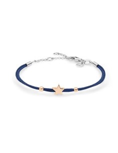 Bracciale Stella Argento 925‰ Rosé Cordino Blu Portafortuna | BRA158
