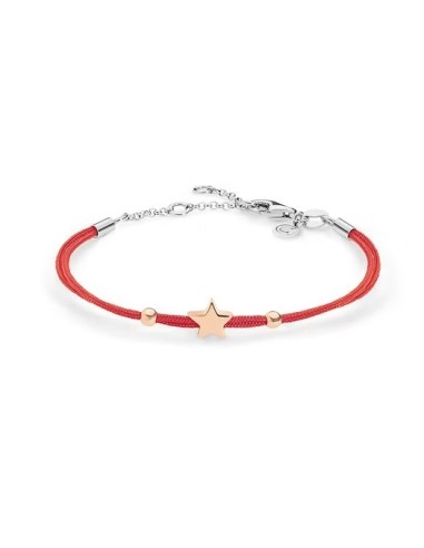 Bracciale Stella Argento 925‰ Rosé Cordino Rosso Portafortuna | BRA156