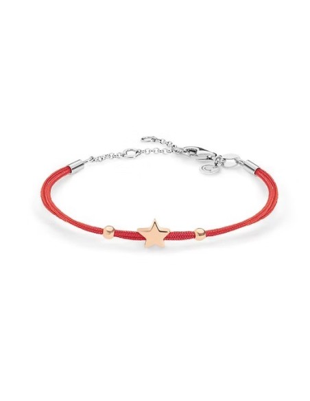 Bracciale Stella Argento 925‰ Rosé Cordino Rosso Portafortuna | BRA156