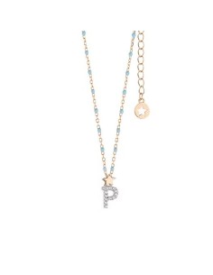 Girocollo Lettera P Argento 925‰ Rosé con Zirconi |  GLA188